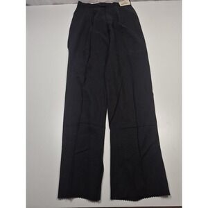 Howell Dress Pants Men's 30x36 Black Regular Flax Blend Pleated Straight USA